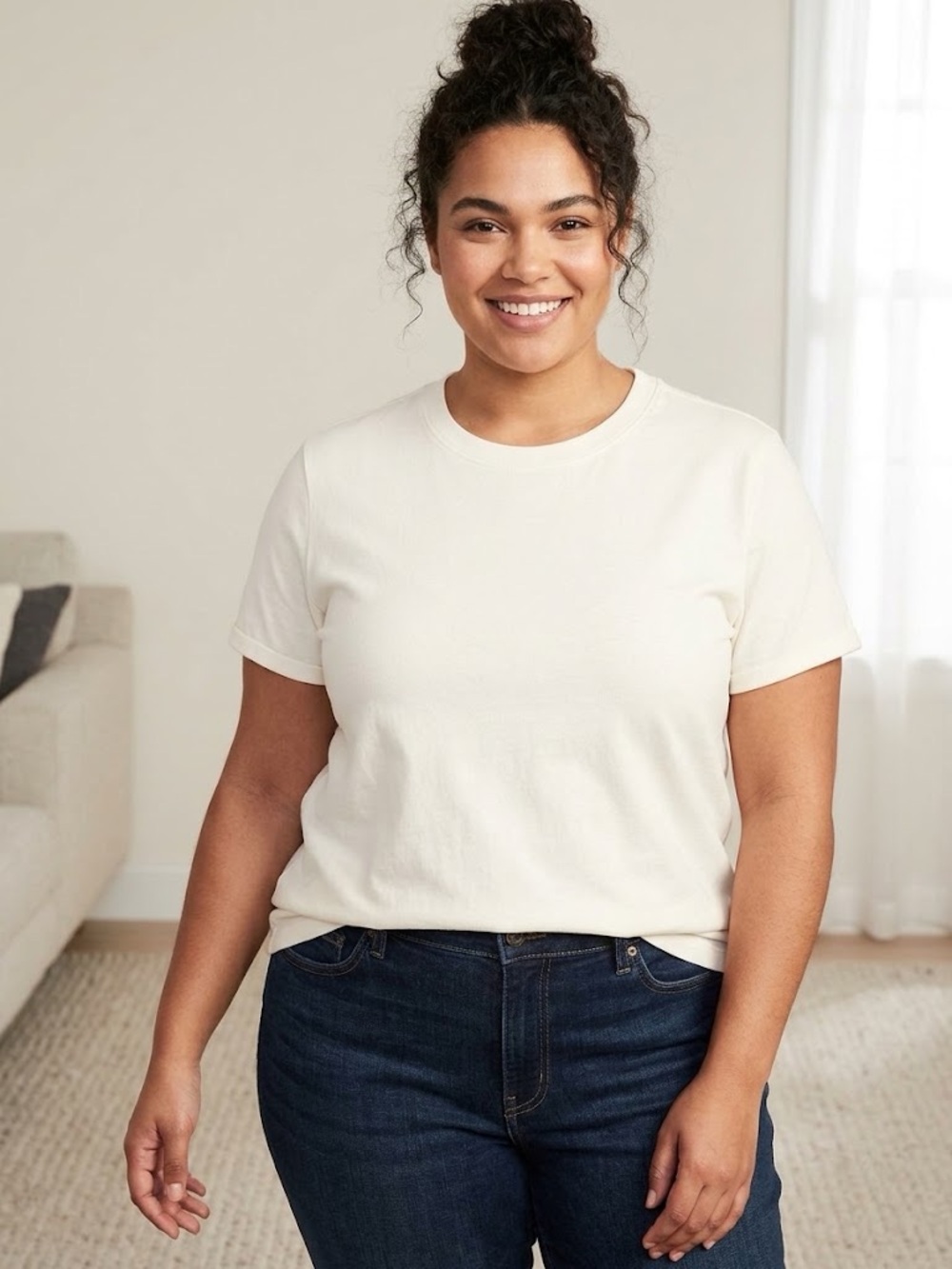 Old Navy Short Sleeve Crewneck Tee - Cream